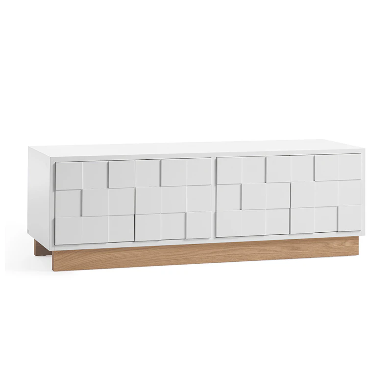 Collect 2010 Media Bench With Base, White/White Oak