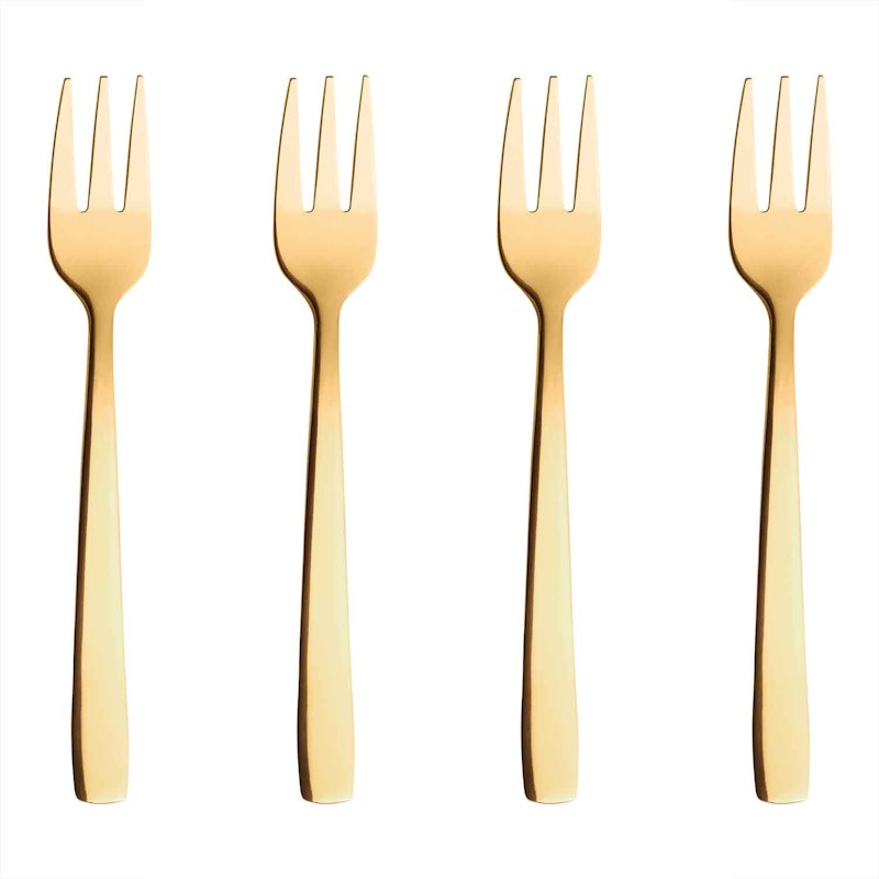 Raw Cake Fork 4 Pcs, Gold