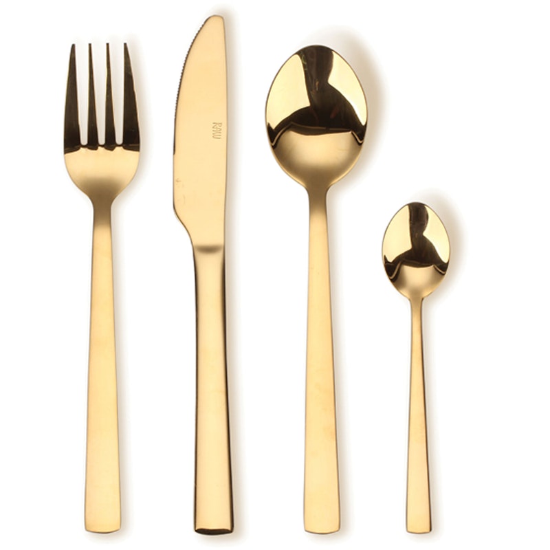 Raw Cutlery Set 16 Pcs, Gold