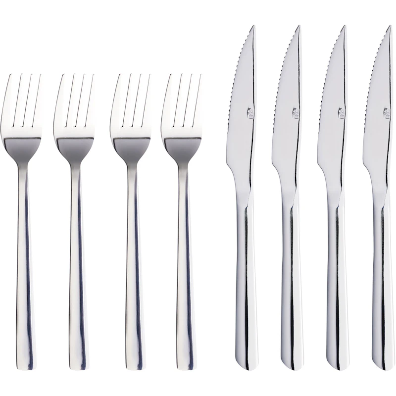 Raw Cutlery Set 8 Pieces, Stainless Steel