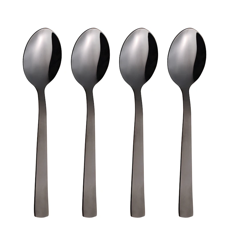 Raw Dessert Spoon 4-pack, Black