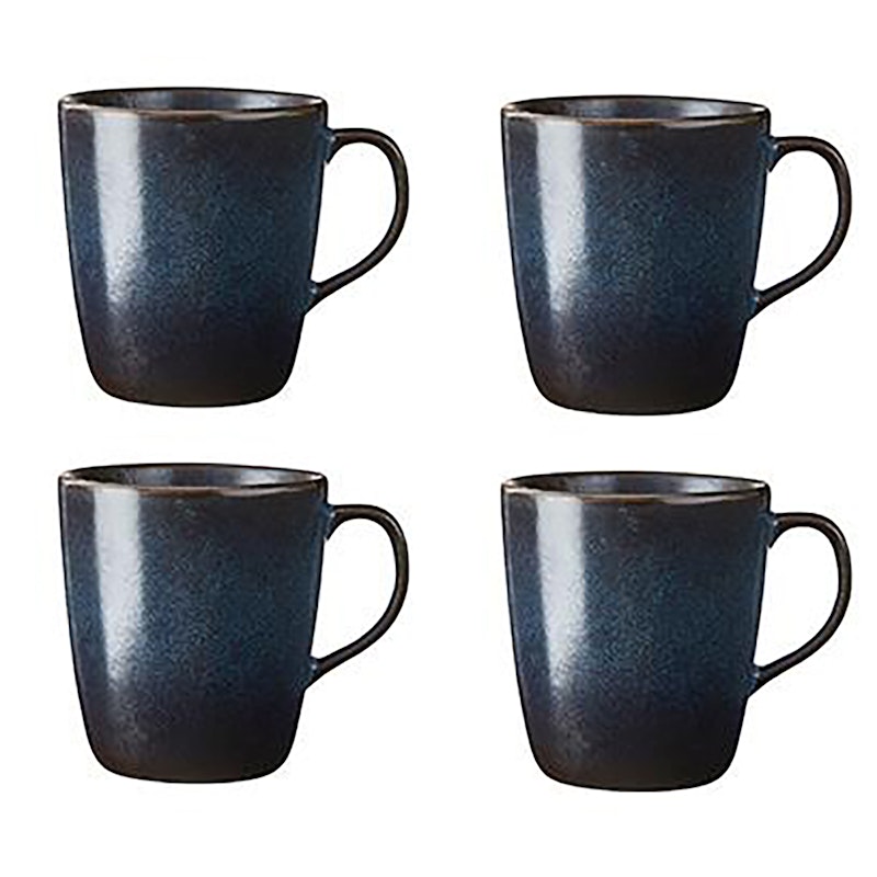 Raw Mugs 35 cl 4-pack, Midnight Blue
