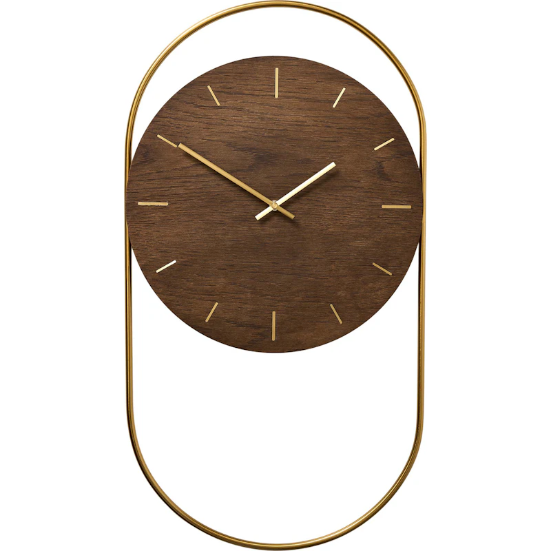 A-Wall Wall Clock, Smoked Oak