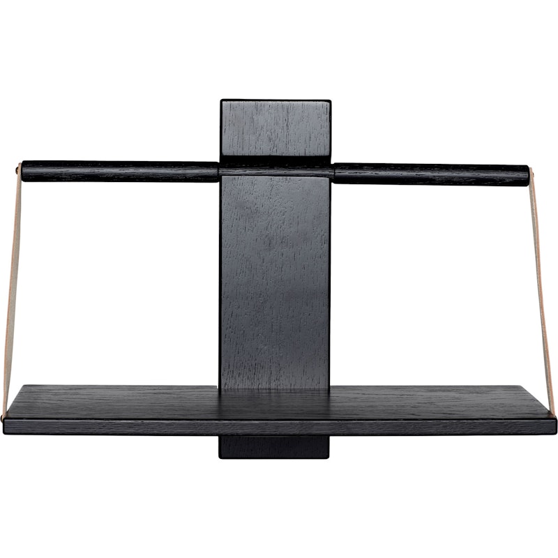 Wood Wall Shelf, Black, 45x20x32 cm