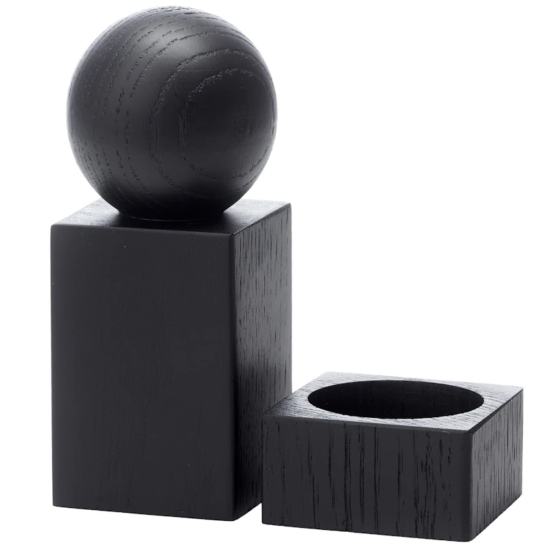 Twist Salt And Pepper Set, Black Stained Oak