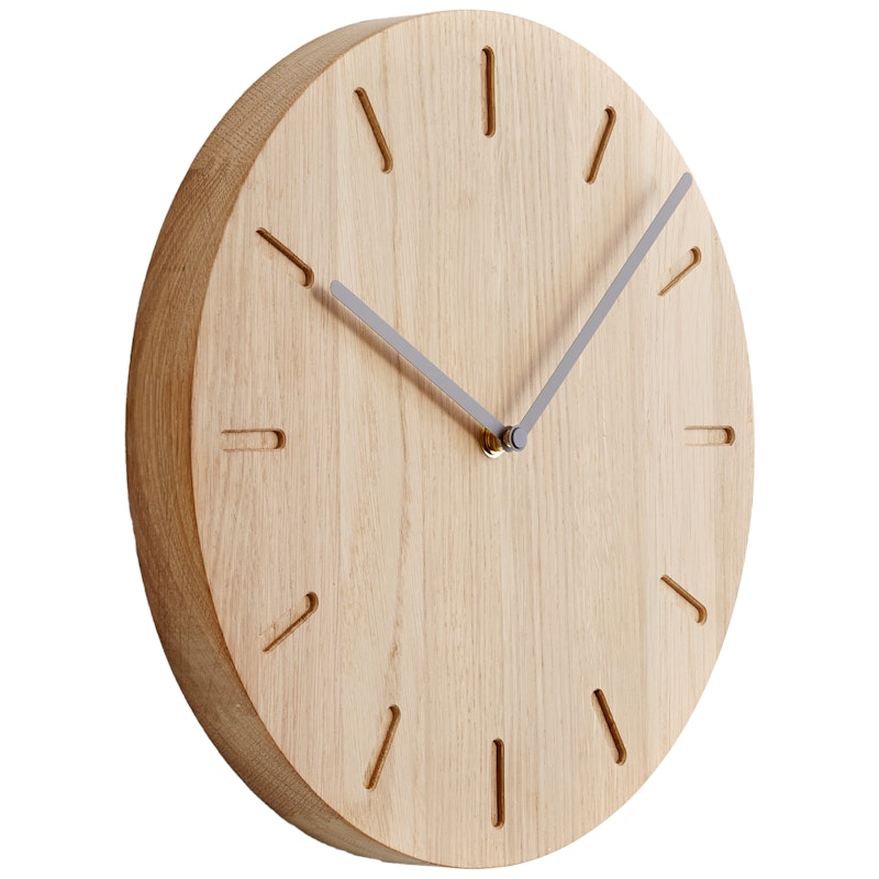 Watch:Out Wall Clock, Oak / Grey