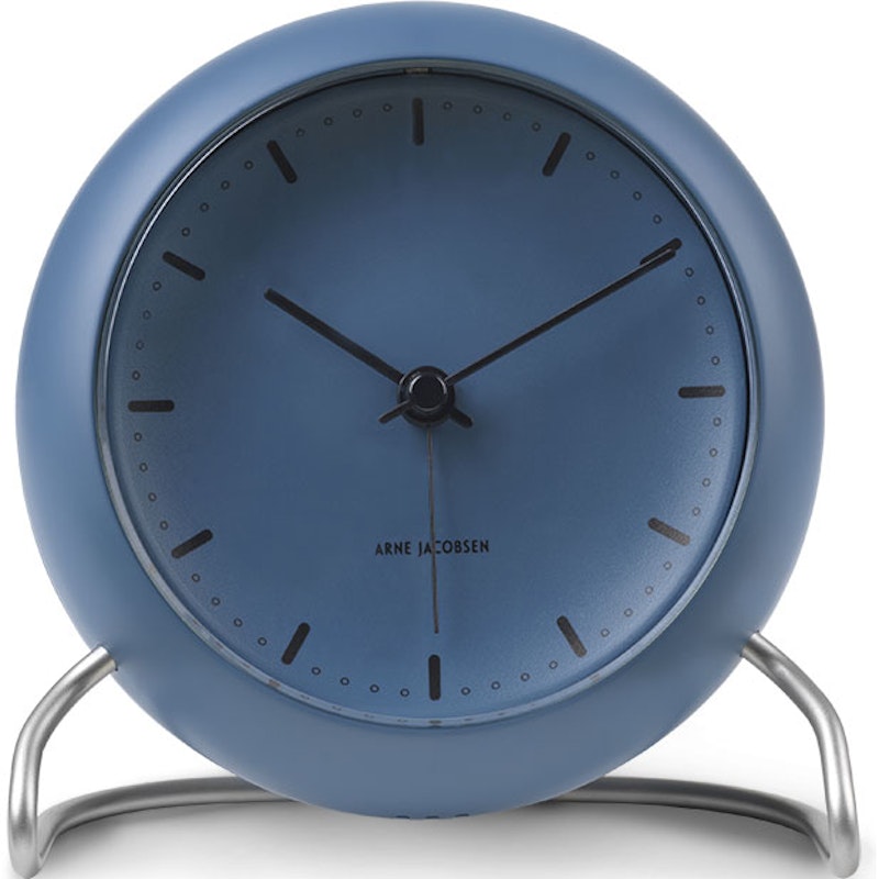 City Hall Table Clock, Stone Blue