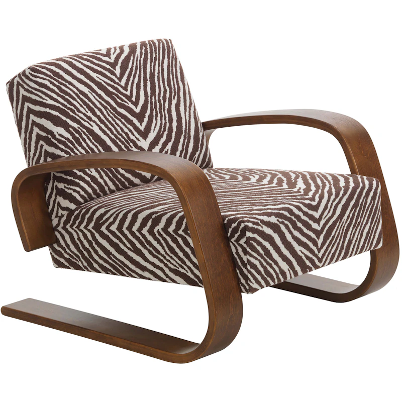 400 Tank Armchair, Zebra / Walnut Stained