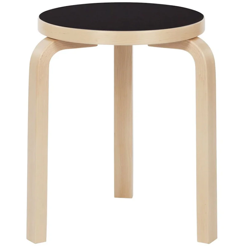 60 Stool, Birch / Black Linoleum