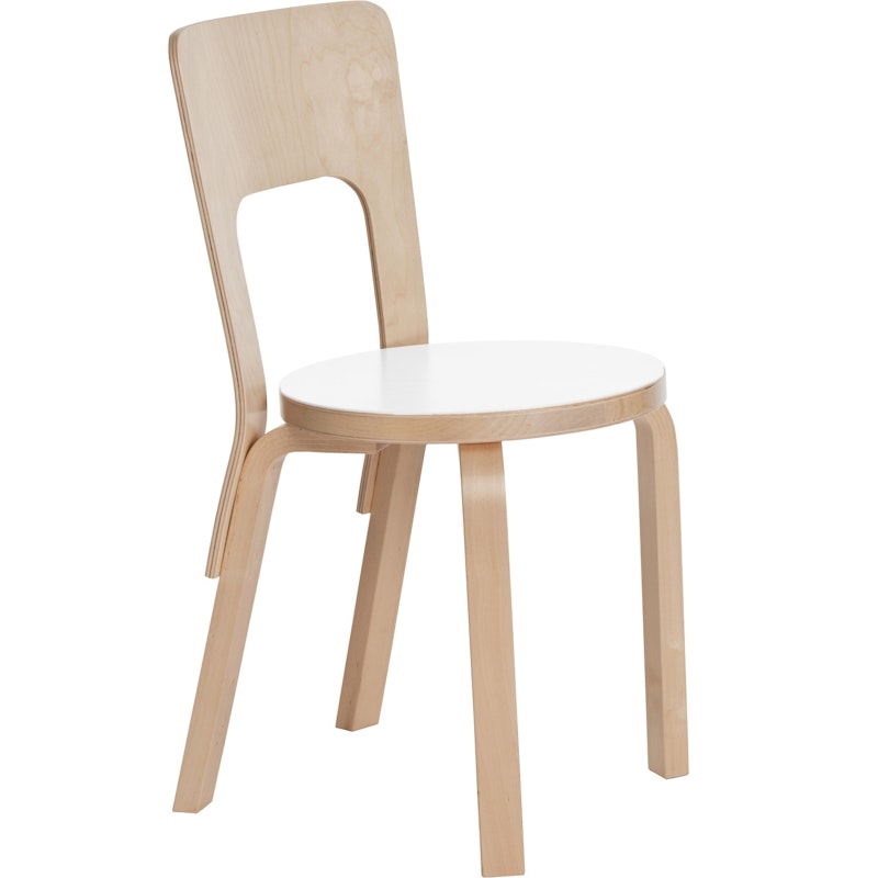 66 Chair, Birch / White Laminate