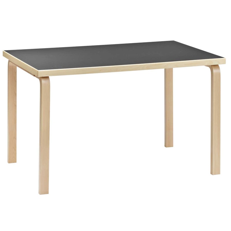 81B Table 75x120 cm, Birch / Black Linoleum