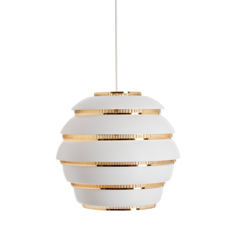 Beehive A331 Pendant, White/Brass