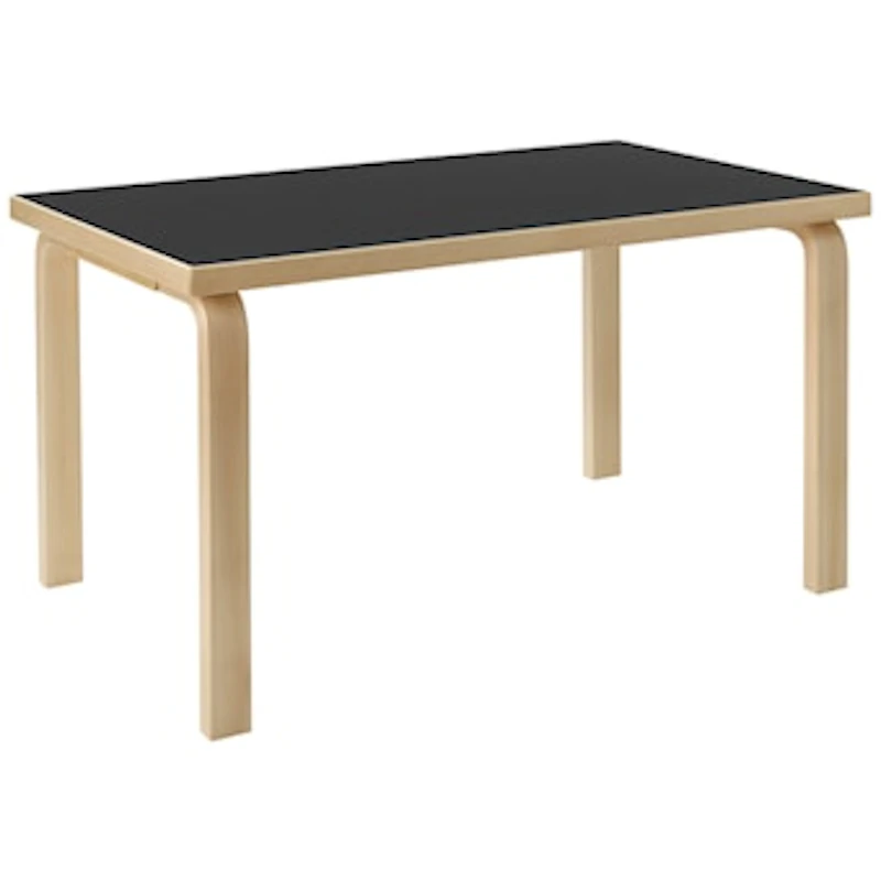 Aalto 80B Children'S Table Rectangular 60x100 cm, Black Linoleum