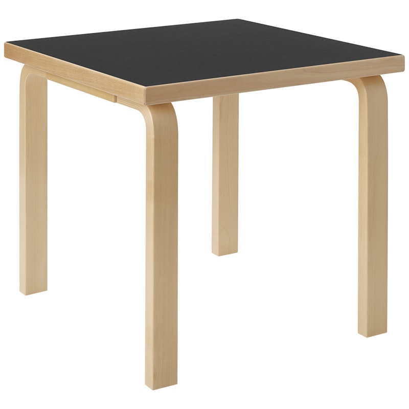 Aalto 80C Table Square 60x60 cm, Black Linoleum