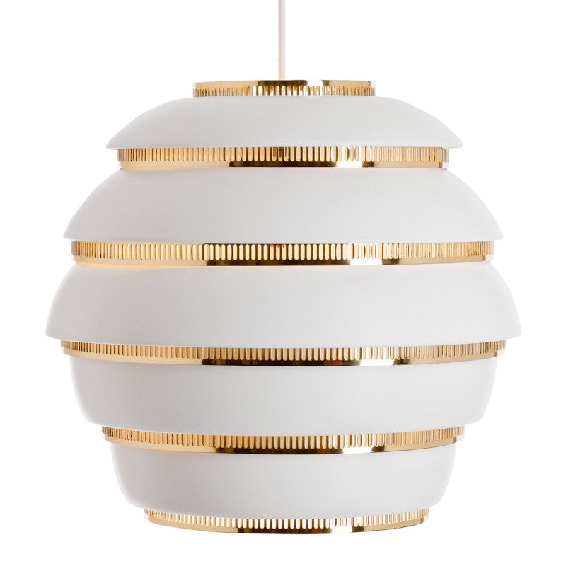 Beehive A331 Pendant, White/Brass