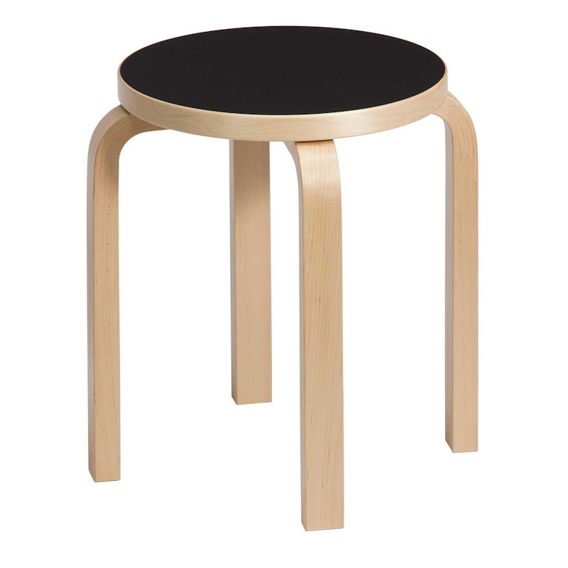 E60 Stool, Birch / Black Linoleum