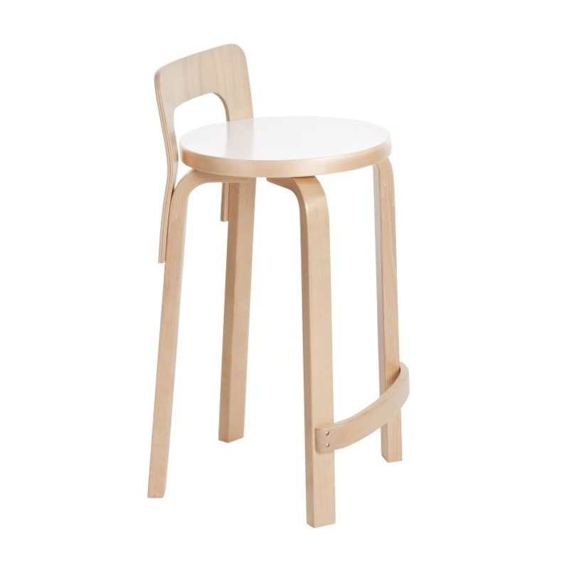 K65 Bar Stool, Birch / White Laminate