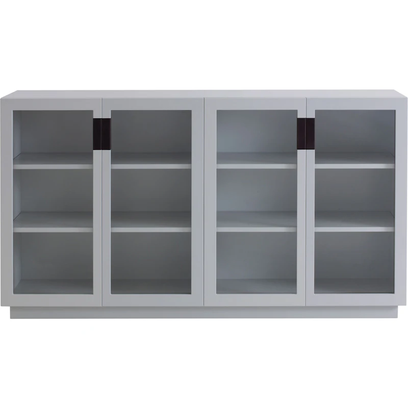 Frame 160 Medium Display Cabinet With Glass Doors, Light Grey / Black