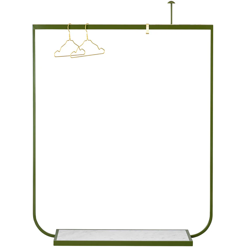 Tati Coat Rack 130 cm, Green Khaki / Carrara Marble