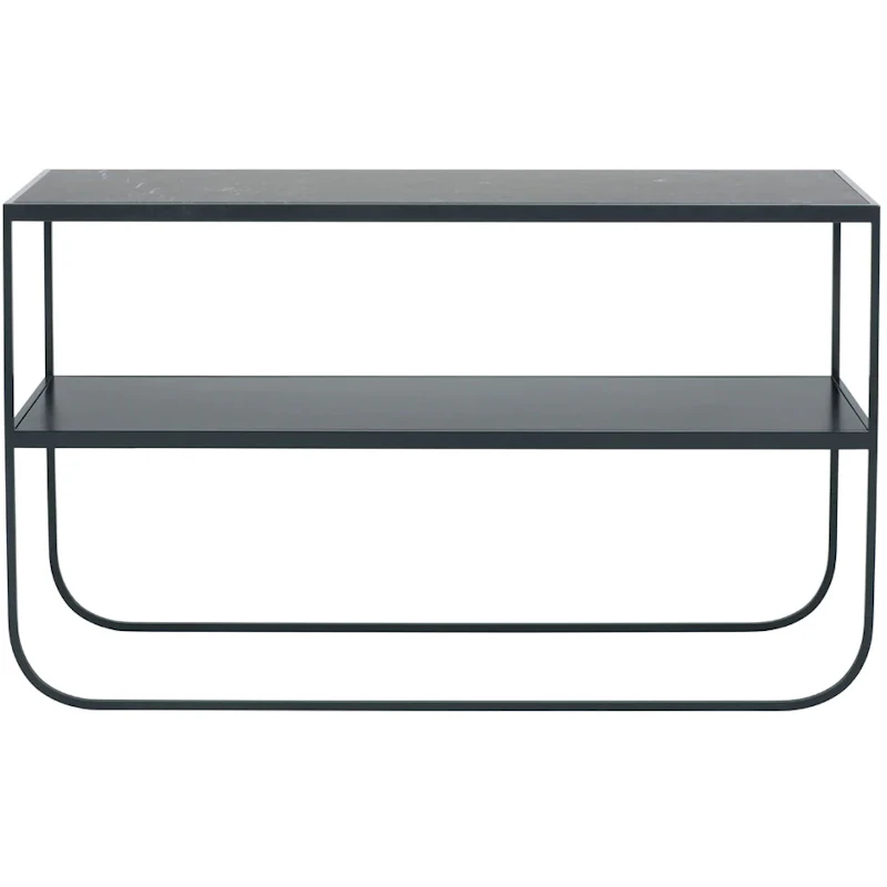 Tati Console 120 Side Table, Char Grey / Nero Marquina