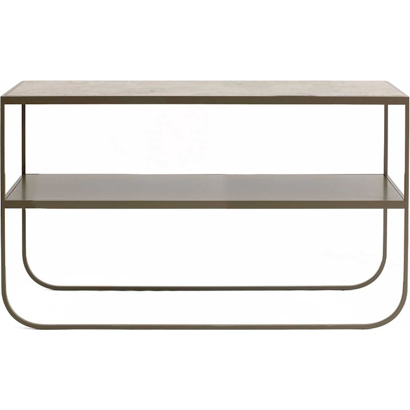 Tati Console 120 Side Table, Nougat / Jura Limestone