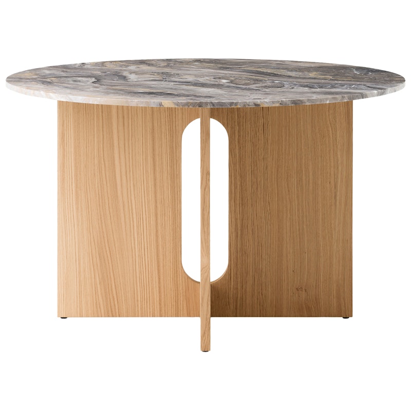Androgyne Dining Table Ø120 cm, Natural Oak / Grey Galaxy