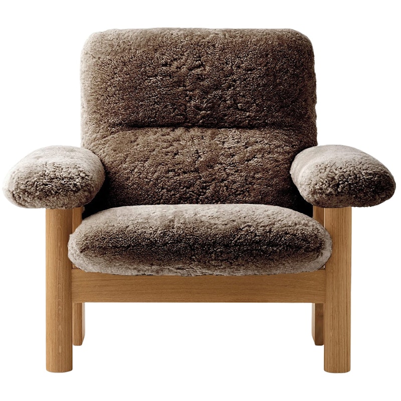 Brasilia Armchair, Natural Oak / Sheepskin Sahara