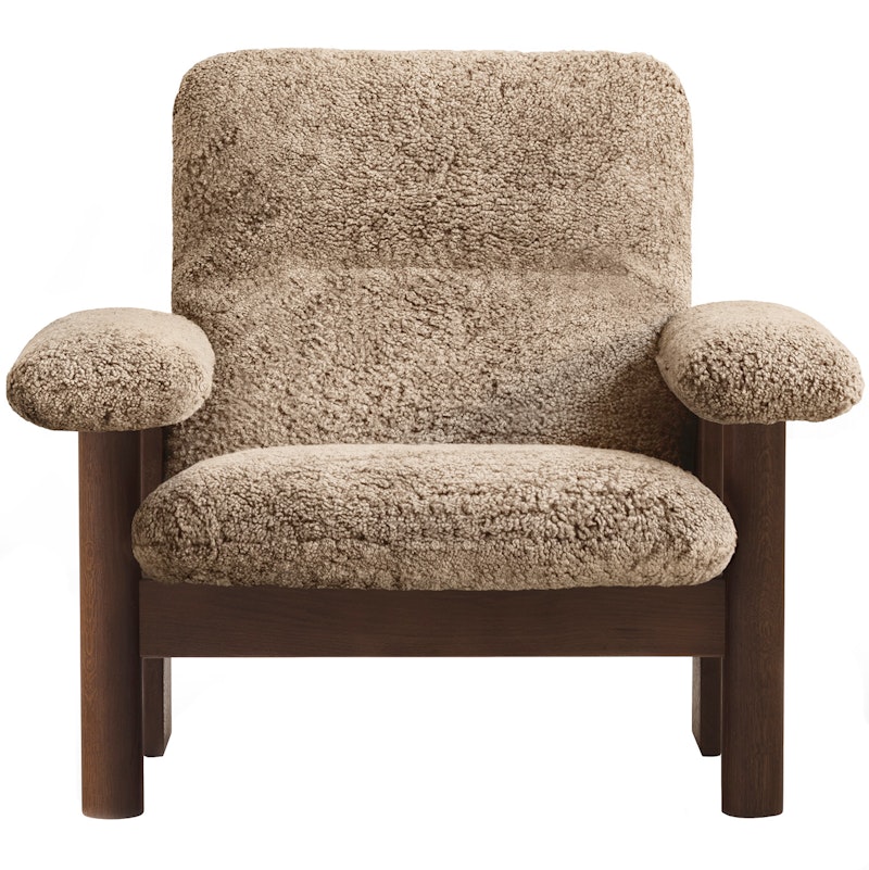 Brasilia Armchair, Walnut / Sheepskin Sahara