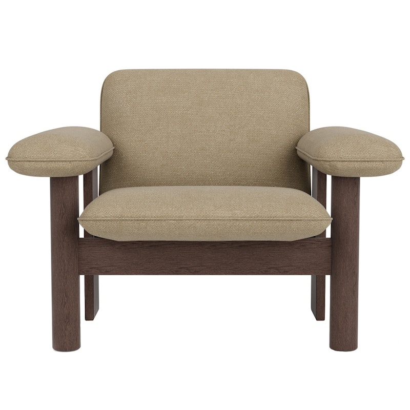 Brasilia Armchair Low Back, Dark Stained Oak / Bouclé 02 Beige