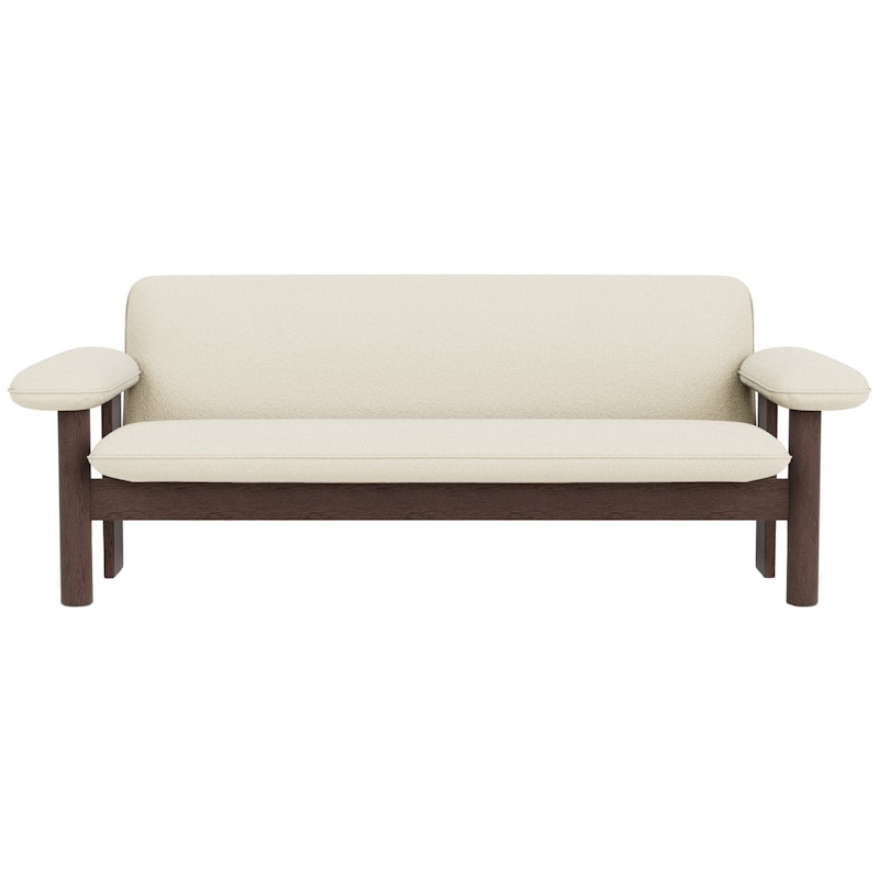 Brasilia 2-Seater Sofa, Dark Stained Oak / Baru 0200 White