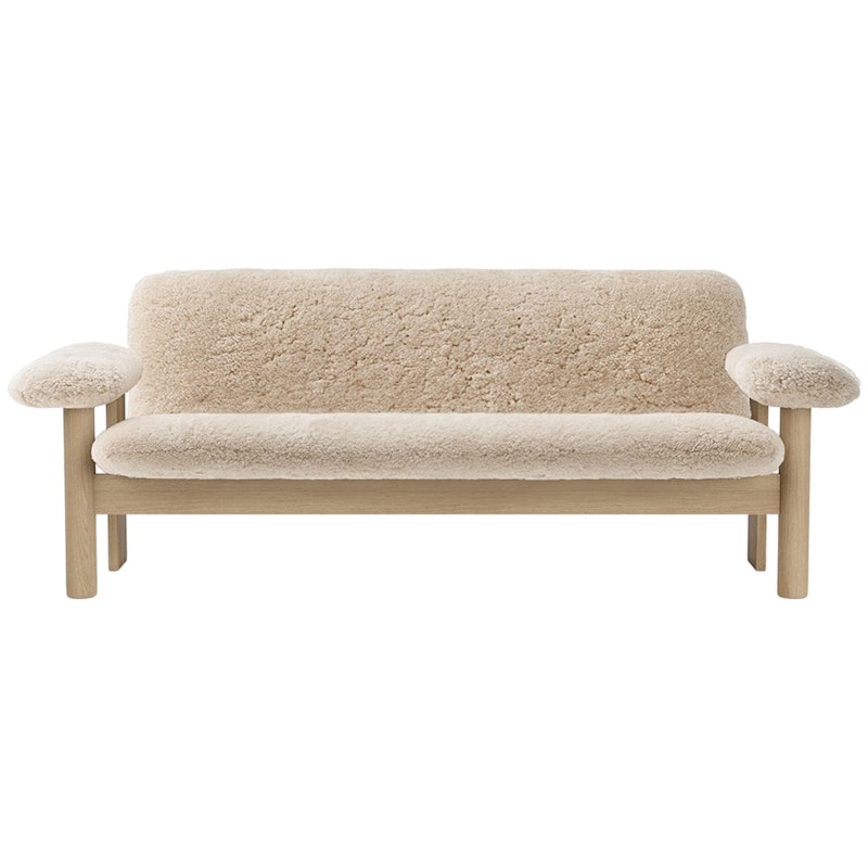 Brasilia 2-Seater Sofa, Oak / Sheepskin Nature