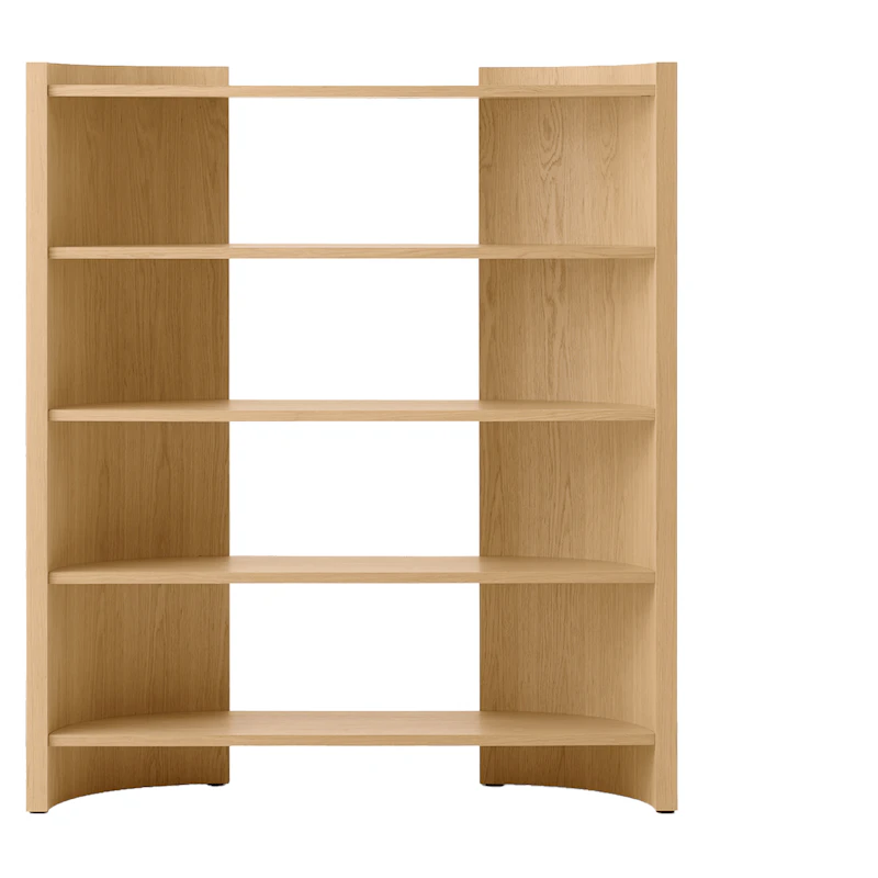 Crescent Bookcase Lacquered Oak, 173 cm