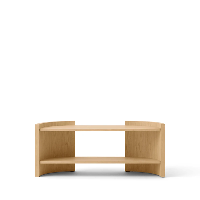Crescent Bookcase Lacquered Oak, 60 cm