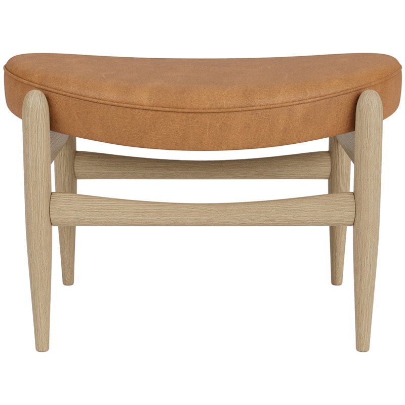 Elizabeth Footstool, Natural Oak / Dunes Cognac Leather