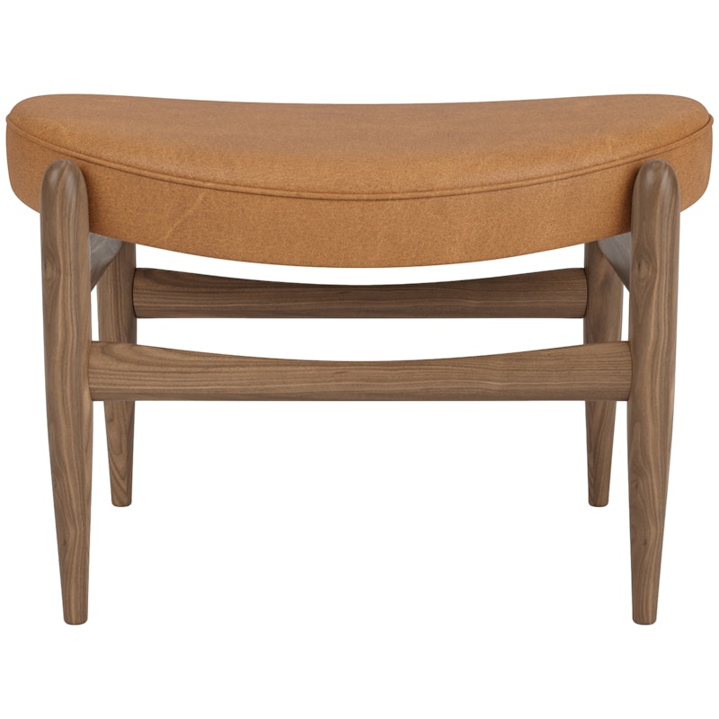 Elizabeth Footstool, Walnut / Dunes Cognac Leather