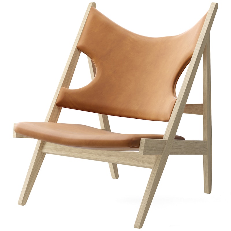 Knitting Lounge Chair, Oak / Leather Cognac