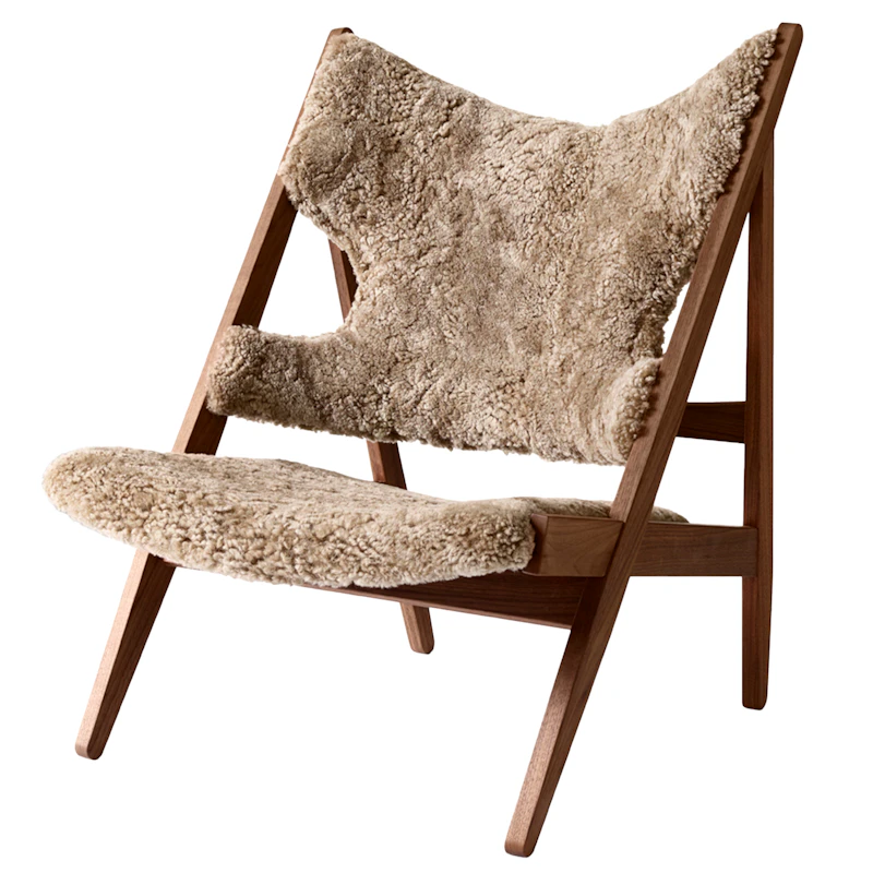 Knitting Lounge Chair, Walnut / Sheepskin Sahara