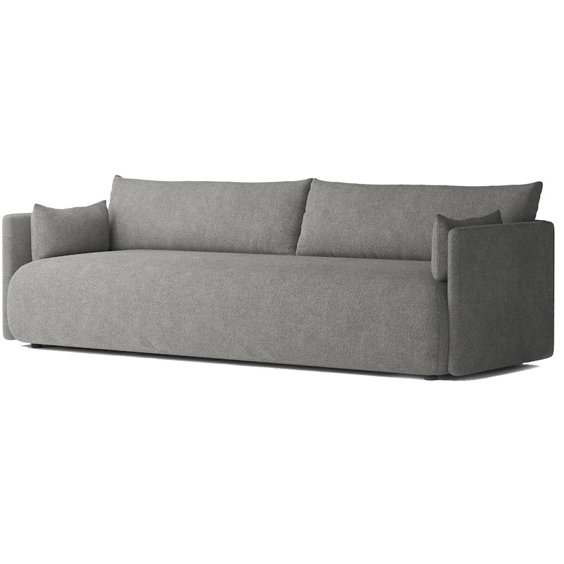 Offset 3 Seater Sofa, Bouclé Dark Grey Melange