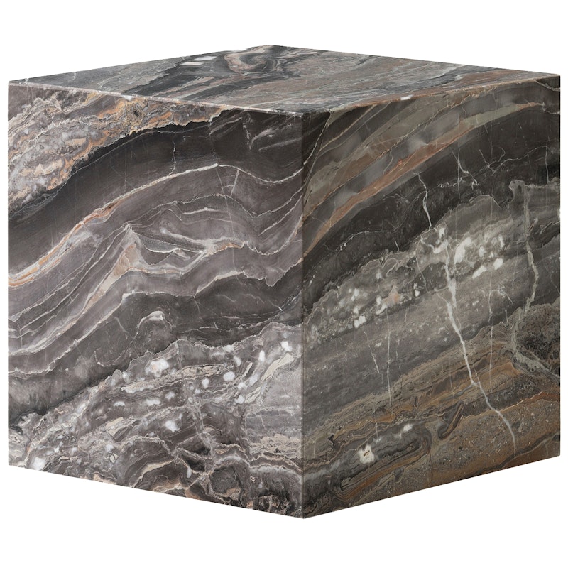 Plinth Side Table 40x40 cm, Grey Galaxy