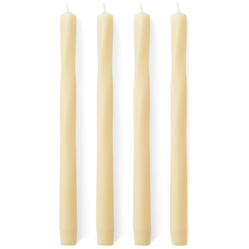 Twist Candles 4-pack, Ivory