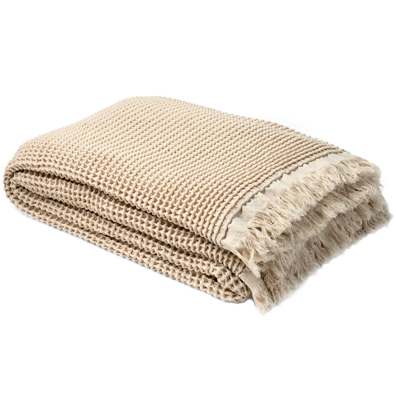 Våffla Throw 130x200 cm, Creme