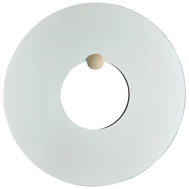 Castellum Wall Mirror Ø80 cm, Travertine