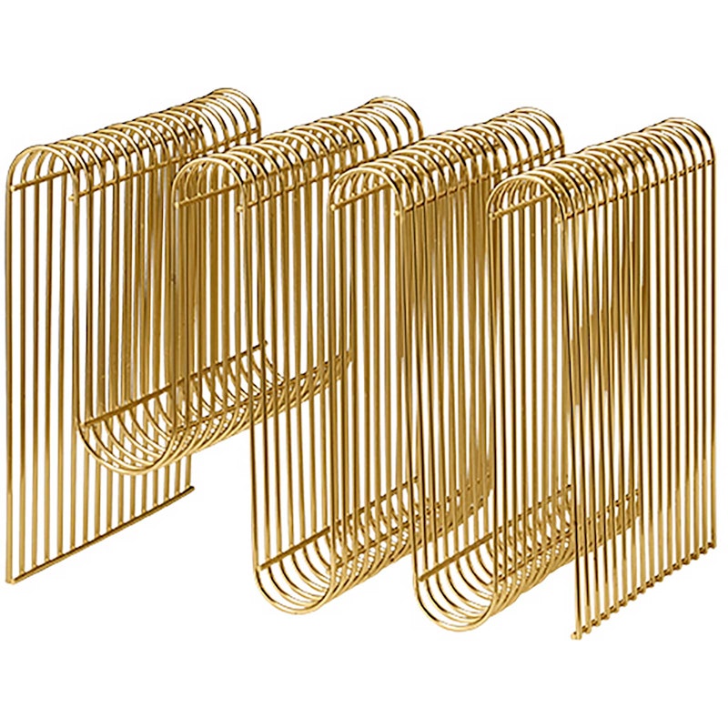 Curva Magazine Rack, Gold