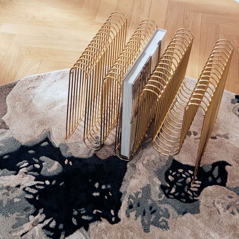 Curva Magazine Rack, Gold from AYTM | RoyalDesign.co.uk