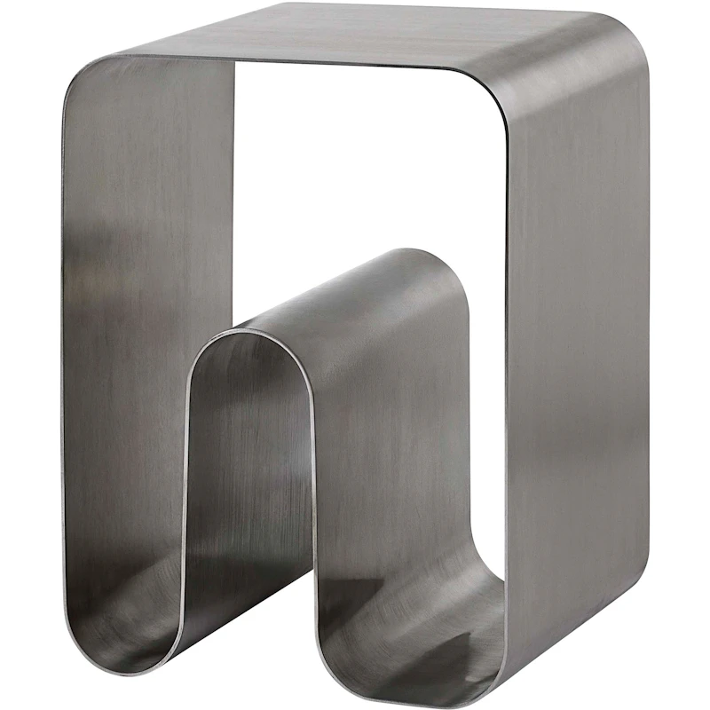 Curva Solid Stool, Silver