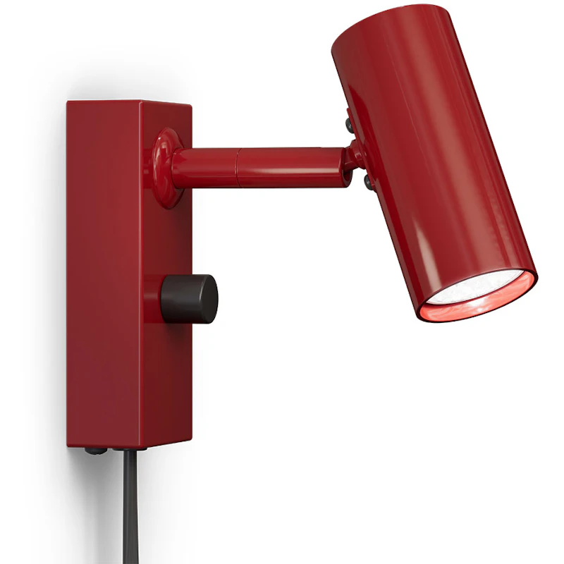 Cato Wall Lamp, Ruby Red / Matte Black