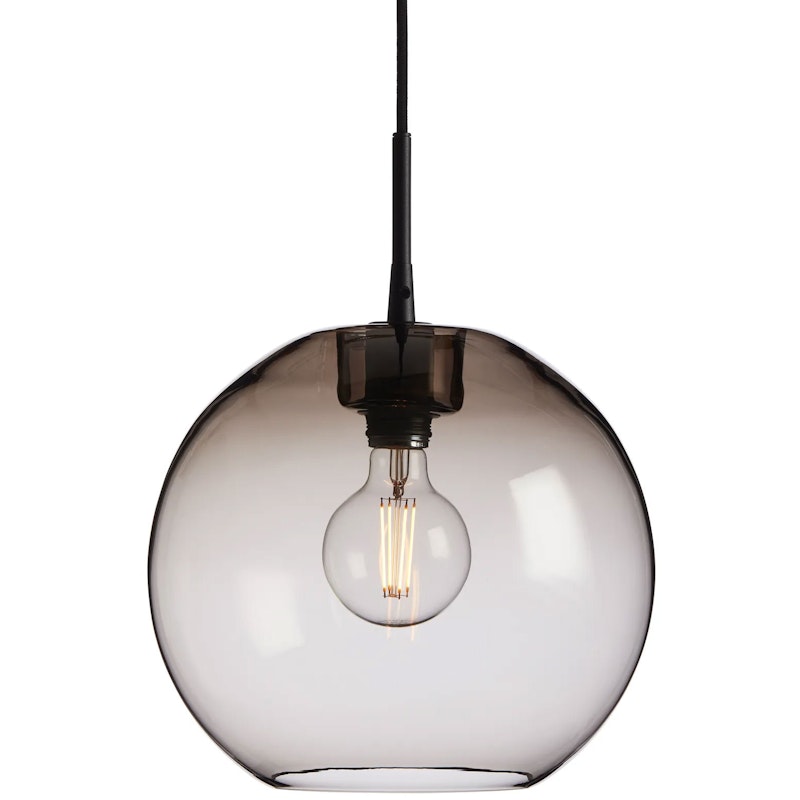 Gloria Pendant 320 mm, Black / Smoke coloured Glass