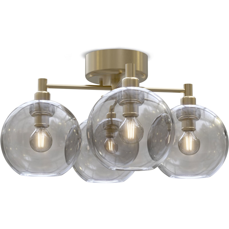 Gloria Flush Ceiling Light 460 mm, Brass / Smoked