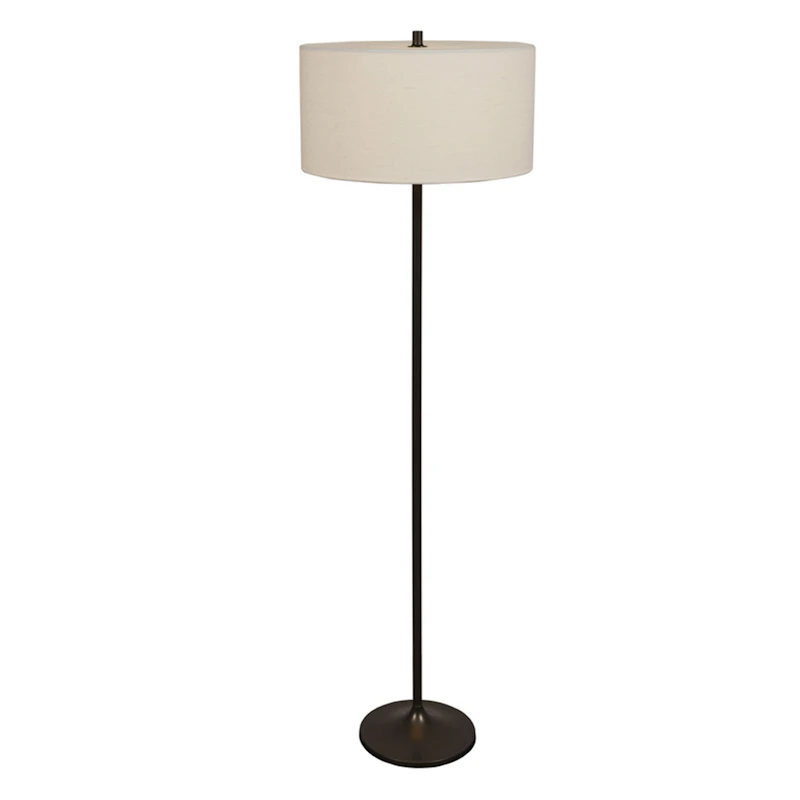 Soft Floor Lamp, Metallic Bronze / Linen White