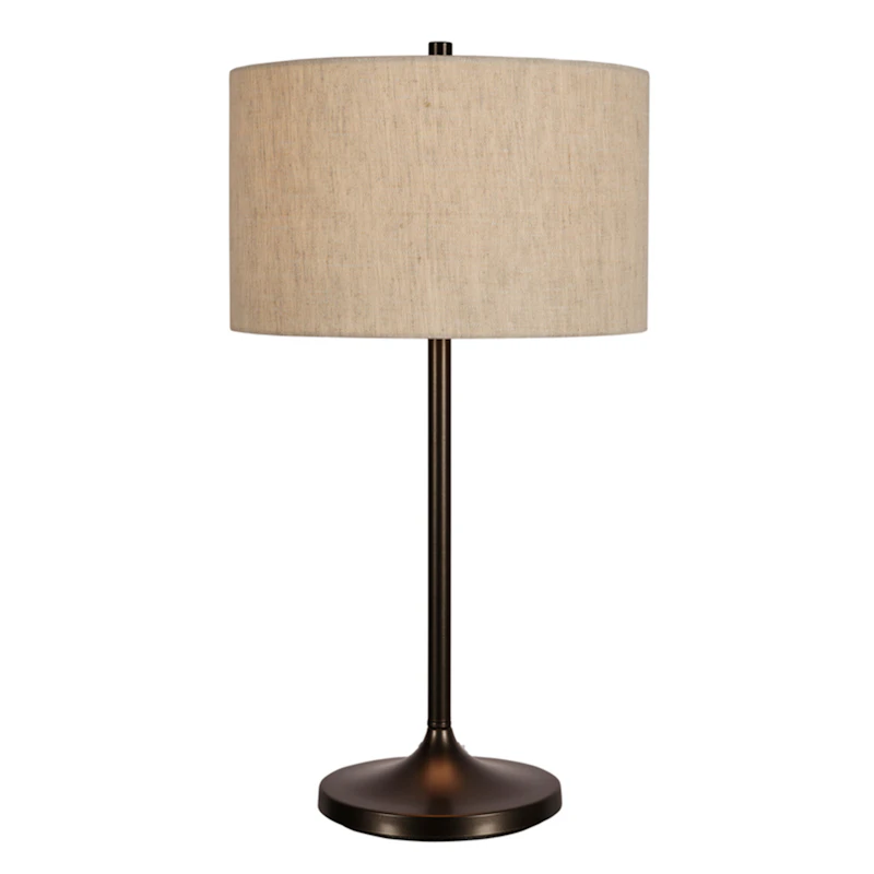 Soft Table Lamp, Metallic Bronze / Linen Natural